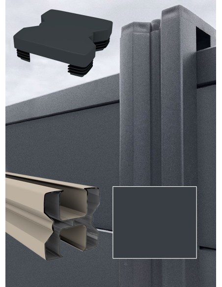 Poteau en aluminium avec chapeau