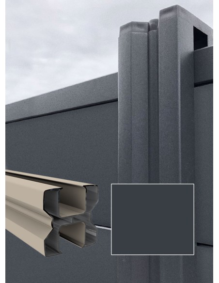 Poteau en aluminium intermédiaire - fin