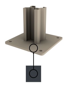 Interne paalhouder alupaal gelakt 2