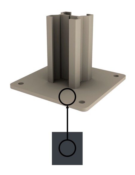 Interne paalhouder alupaal gelakt