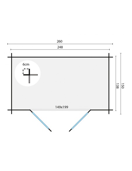 Klein tuinhuisje met dubbele deur