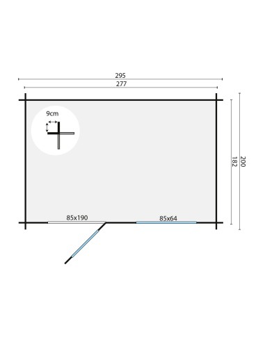 Simple abri de jardin avec une porte et une fenêtre