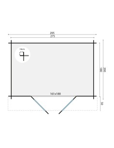 Abri de jardin avec double porte vitrée 2