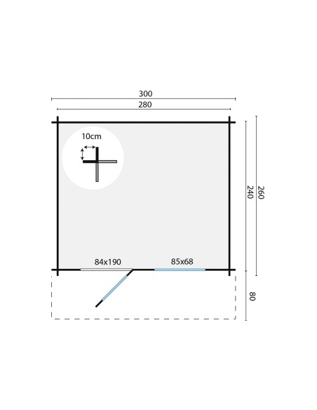 Cabane de jardin avec une porte et une fenêtre