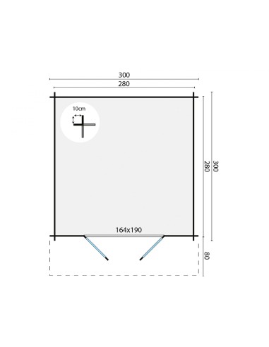 Mooi tuinhuisje met dubbele glazen deur