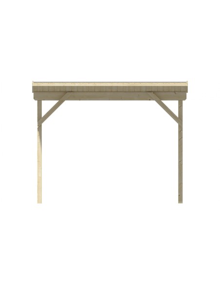 Grote overkapping voor tuinhuisje