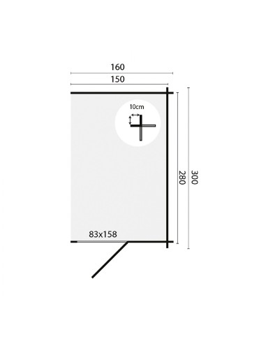 Grande annexe pour abris de jardin