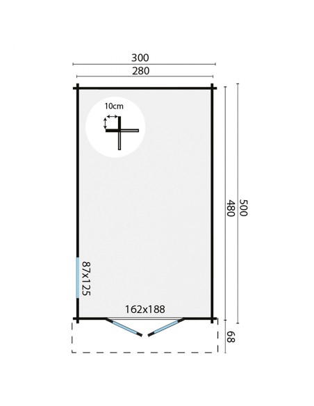 Abri de jardin avec fenêtre de côté