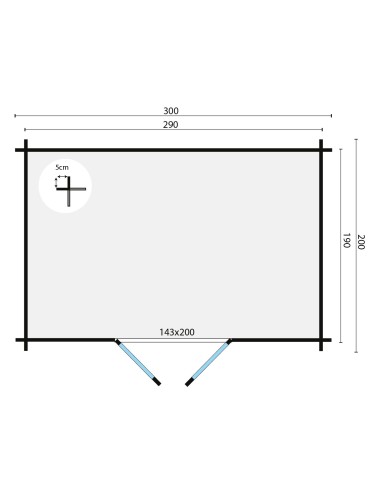 Klein tuinhuisje met plat dak
