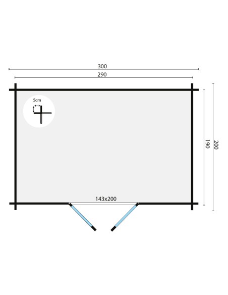 Klein tuinhuisje met plat dak