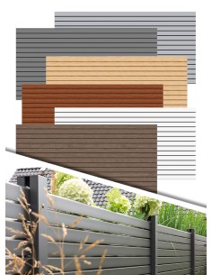 Palissade de muret à lattes obliques en aluminium