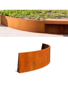 Bordure de soutien de terre arrondie en acier Corten