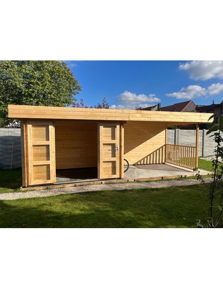 Abri en bois à toit plat Bruxelles