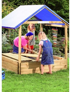 Deksel voor zandbak met zonnedak