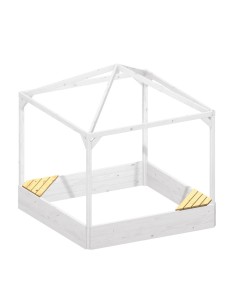 Zithoek voor zandbak met zonnedak