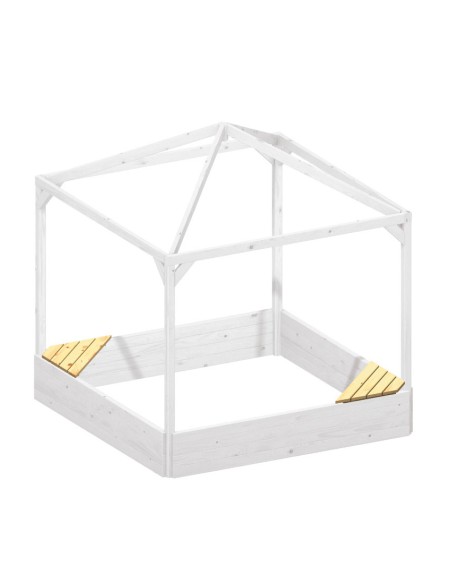 Zithoek voor zandbak met zonnedak