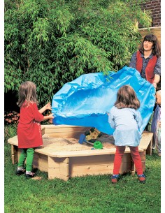 Afdekzeil voor 6-hoekige zandbakken