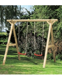 Balançoire en bois avec deux sièges