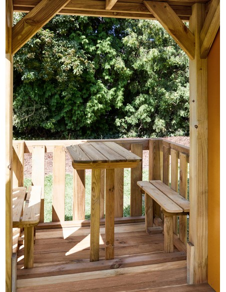 Table avec bancs pour tour de balançoire