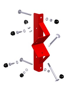 Support poutre de balançoire rouge