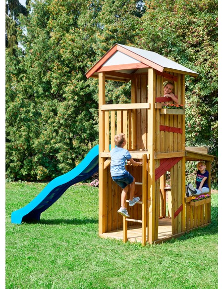 Houten schommeltoren ladder