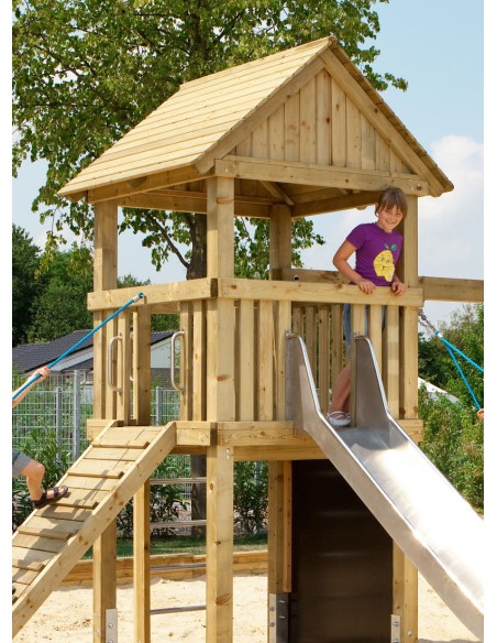 Toit en bois pour tour d'aire de jeux