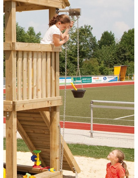 Zandemmer met ketting en rol