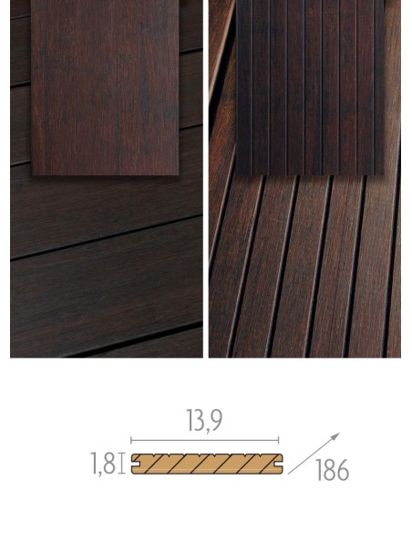 Terrasse en bambou foncé