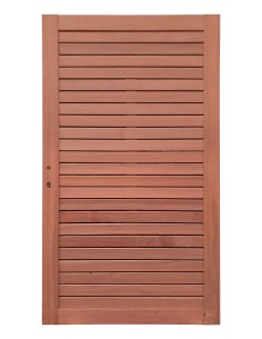 Porte de jardin en lamelle de bois exotique