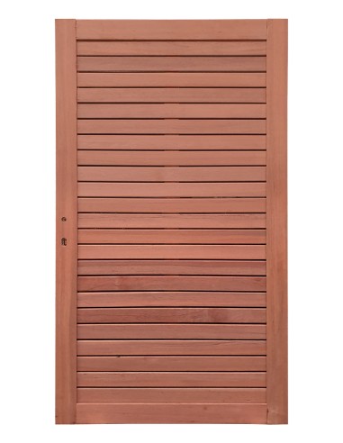 Porte de jardin en lamelle de bois exotique