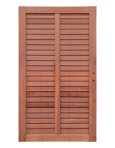 Porte de jardin en lamelle de bois exotique