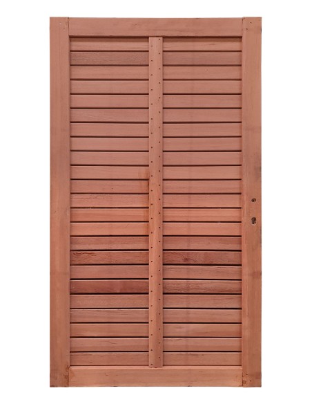 Porte de jardin en lamelle de bois exotique