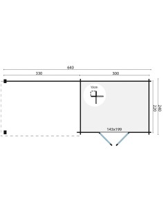 Blokhut met overkapping Brussel 2