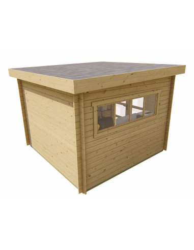 Petit chalet en bois à toit plat