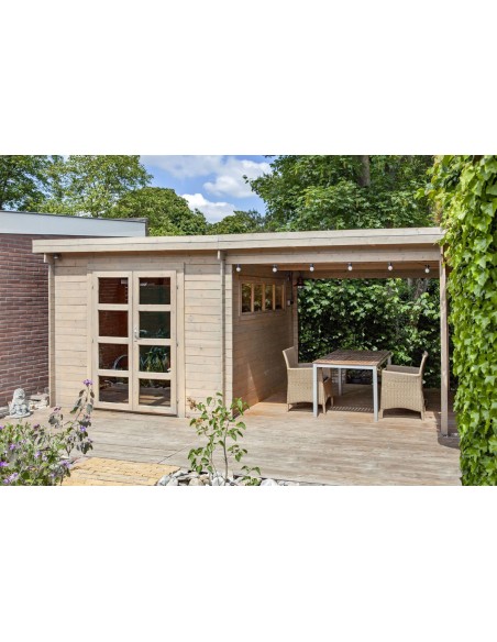 Tuinchalet met plat dak