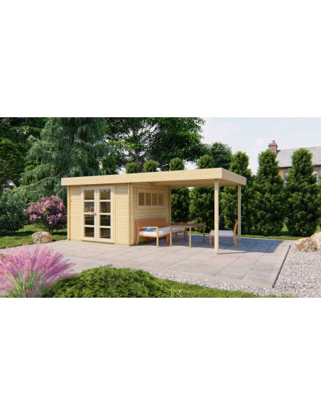 Tuinchalet met plat dak