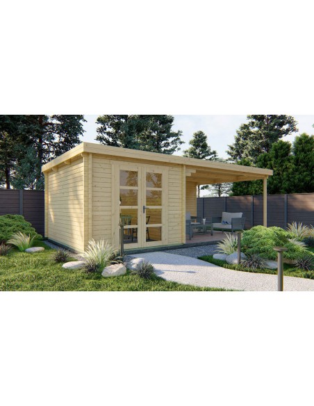 Abri de jardin avec grand espace couvert