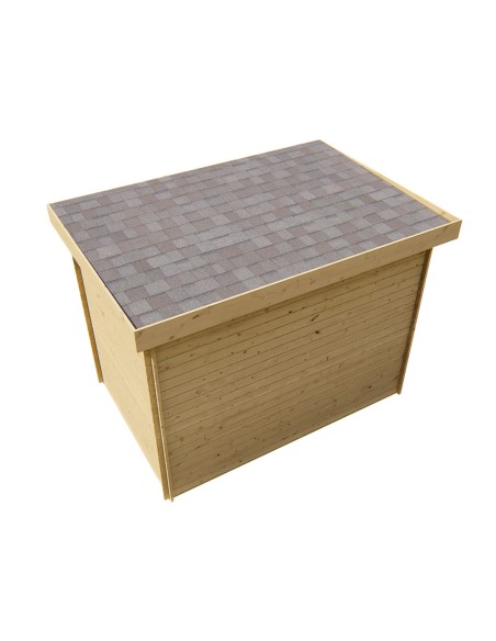 Klein tuinhuisje met plat dak