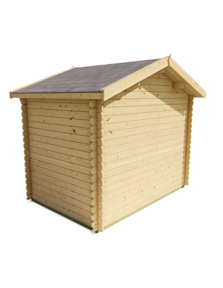 Eenvoudig tuinhuisje met één deur en één raam