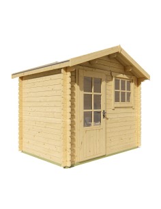 Eenvoudig tuinhuisje met één deur en één raam