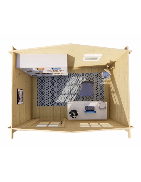 Eenvoudig tuinhuisje met één deur en één raam