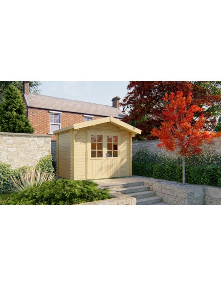 Tuinhuisje met dubbele glazen deur