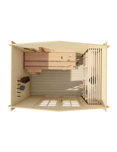 Abri de jardin avec double porte vitrée