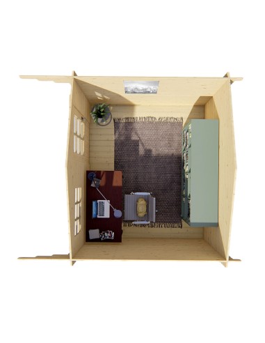 Cabane de jardin avec une porte et une fenêtre