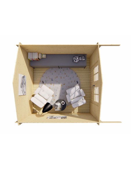 Joli cabanon de jardin avec double porte vitrée