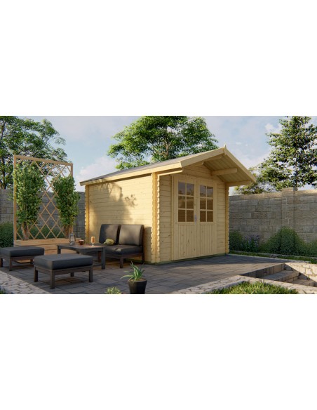 Joli cabanon de jardin avec double porte vitrée