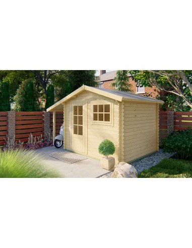 Tuinhuisje met kleine luifel aan de zijkant