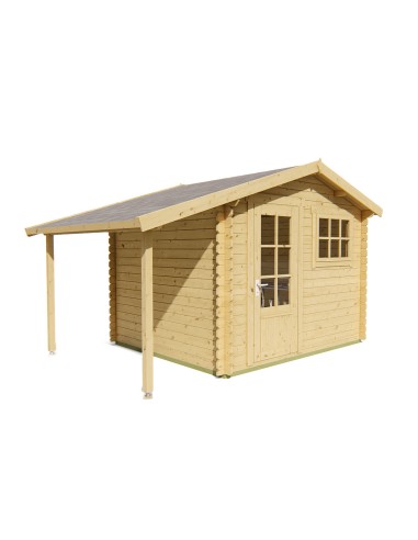 Tuinhuisje met kleine luifel aan de zijkant