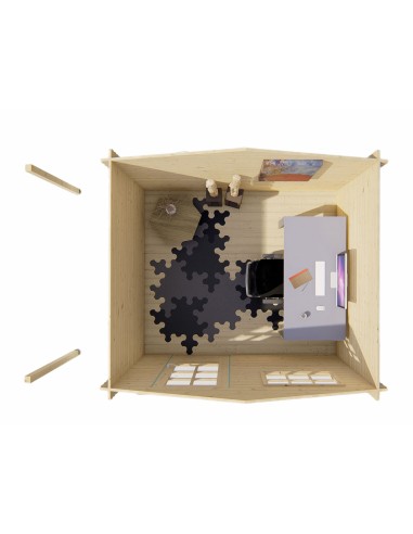 Abri de jardin avec petit auvent sur le côté