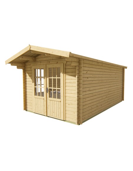 Tuinhuisje met dubbele glazen deur en zijraam